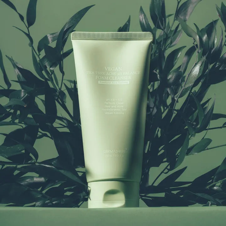 Dermashare Vegan choy daraxti akne PH Balans ko'pikni tozalash vositasi 150ml